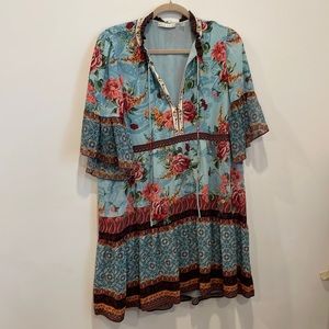 ❤️ALICE + OLIVIA GLORY TIERED RUFFLE FLORAL DRESS